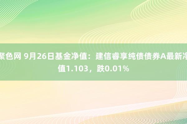 聚色网 9月26日基金净值：建信睿享纯债债券A最新净值1.103，跌0.01%