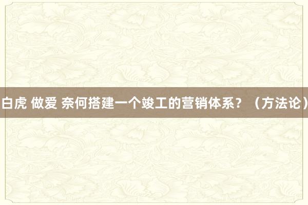 白虎 做爱 奈何搭建一个竣工的营销体系？（方法论）
