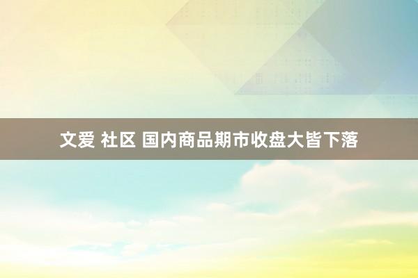 文爱 社区 国内商品期市收盘大皆下落