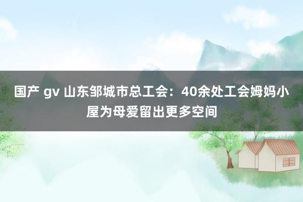 国产 gv 山东邹城市总工会：40余处工会姆妈小屋为母爱留出更多空间