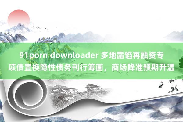 91porn downloader 多地露馅再融资专项债置换隐性债务刊行筹画，商场降准预期升温