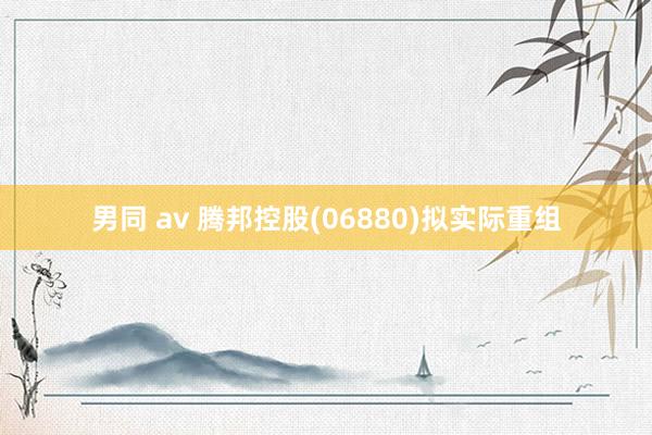 男同 av 腾邦控股(06880)拟实际重组