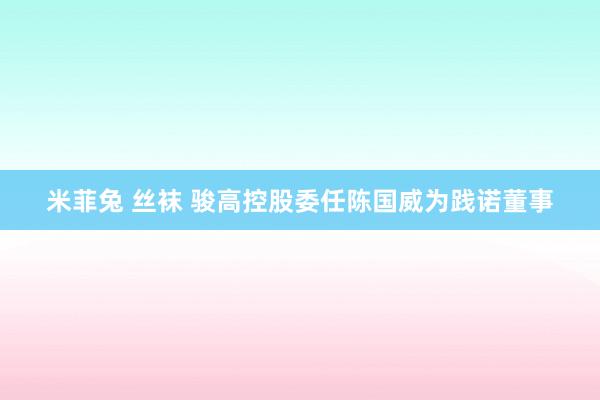 米菲兔 丝袜 骏高控股委任陈国威为践诺董事