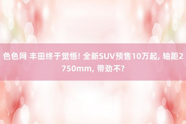 色色网 丰田终于觉悟! 全新SUV预售10万起， 轴距2750mm， 带劲不?