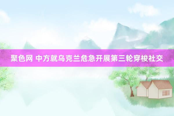聚色网 中方就乌克兰危急开展第三轮穿梭社交