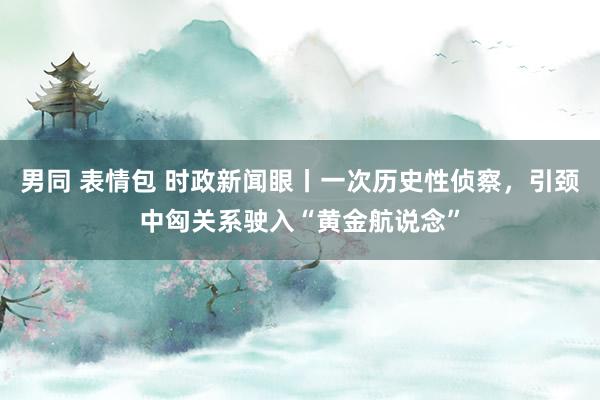 男同 表情包 时政新闻眼丨一次历史性侦察，引颈中匈关系驶入“黄金航说念”