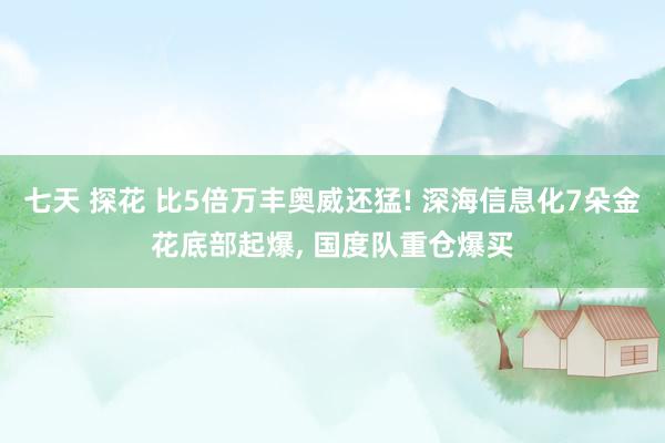 七天 探花 比5倍万丰奥威还猛! 深海信息化7朵金花底部起爆， 国度队重仓爆买