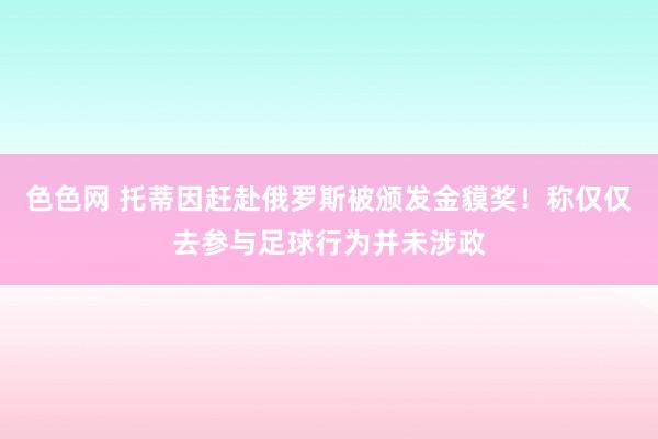 色色网 托蒂因赶赴俄罗斯被颁发金貘奖！称仅仅去参与足球行为并未涉政