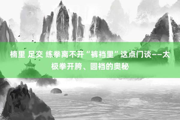 楠里 足交 练拳离不开“裤裆里”这点门谈——太极拳开胯、圆裆的奥秘