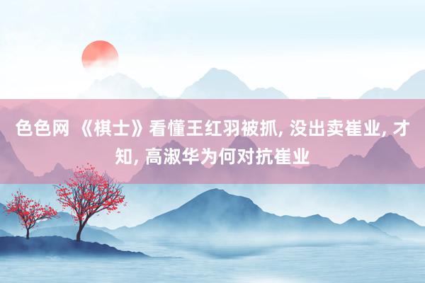 色色网 《棋士》看懂王红羽被抓， 没出卖崔业， 才知， 高淑华为何对抗崔业