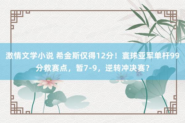 激情文学小说 希金斯仅得12分！寰球亚军单杆99分救赛点，暂7-9，逆转冲决赛？