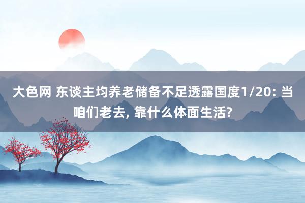 大色网 东谈主均养老储备不足透露国度1/20: 当咱们老去， 靠什么体面生活?