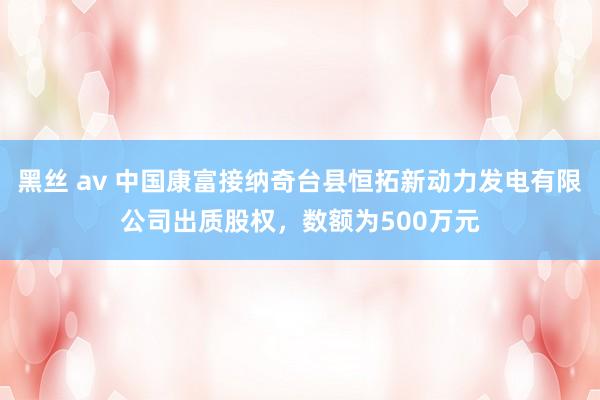 黑丝 av 中国康富接纳奇台县恒拓新动力发电有限公司出质股权，数额为500万元