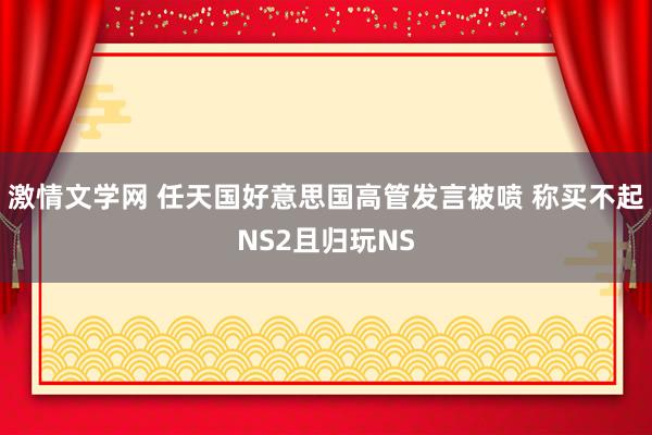 激情文学网 任天国好意思国高管发言被喷 称买不起NS2且归玩NS