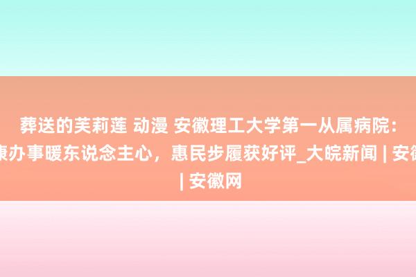 葬送的芙莉莲 动漫 安徽理工大学第一从属病院：健康办事暖东说念主心，惠民步履获好评_大皖新闻 | 安徽网