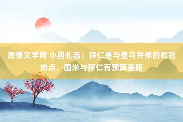 激情文学网 小因扎吉：拜仁是与皇马并排的欧冠热点，国米与拜仁有预算差距