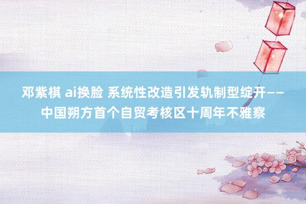 邓紫棋 ai换脸 系统性改造引发轨制型绽开——中国朔方首个自贸考核区十周年不雅察
