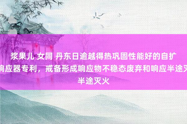 浆果儿 女同 丹东日逾越得热巩固性能好的自扩张响应器专利，戒备形成响应物不稳态废弃和响应半途灭火
