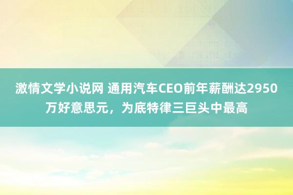 激情文学小说网 通用汽车CEO前年薪酬达2950万好意思元，为底特律三巨头中最高